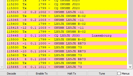 alltime first qso on 40 MHz: on5mm - lx5jx